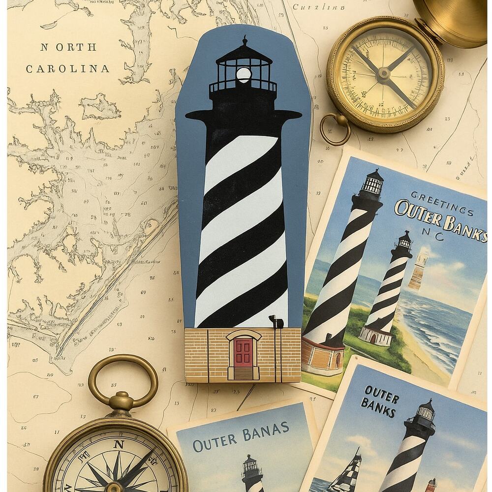 Vintage 1990s Cat’s Meow Cape Hatteras Lighthouse | Retired Nautical Collectible